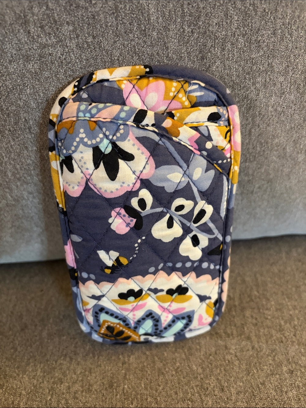 Vera Bradley Quilted Floral Phone Pouch - Navy, Pink, Yellow